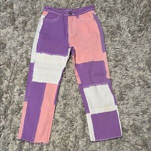 Colorful Patchwork Women Jeans